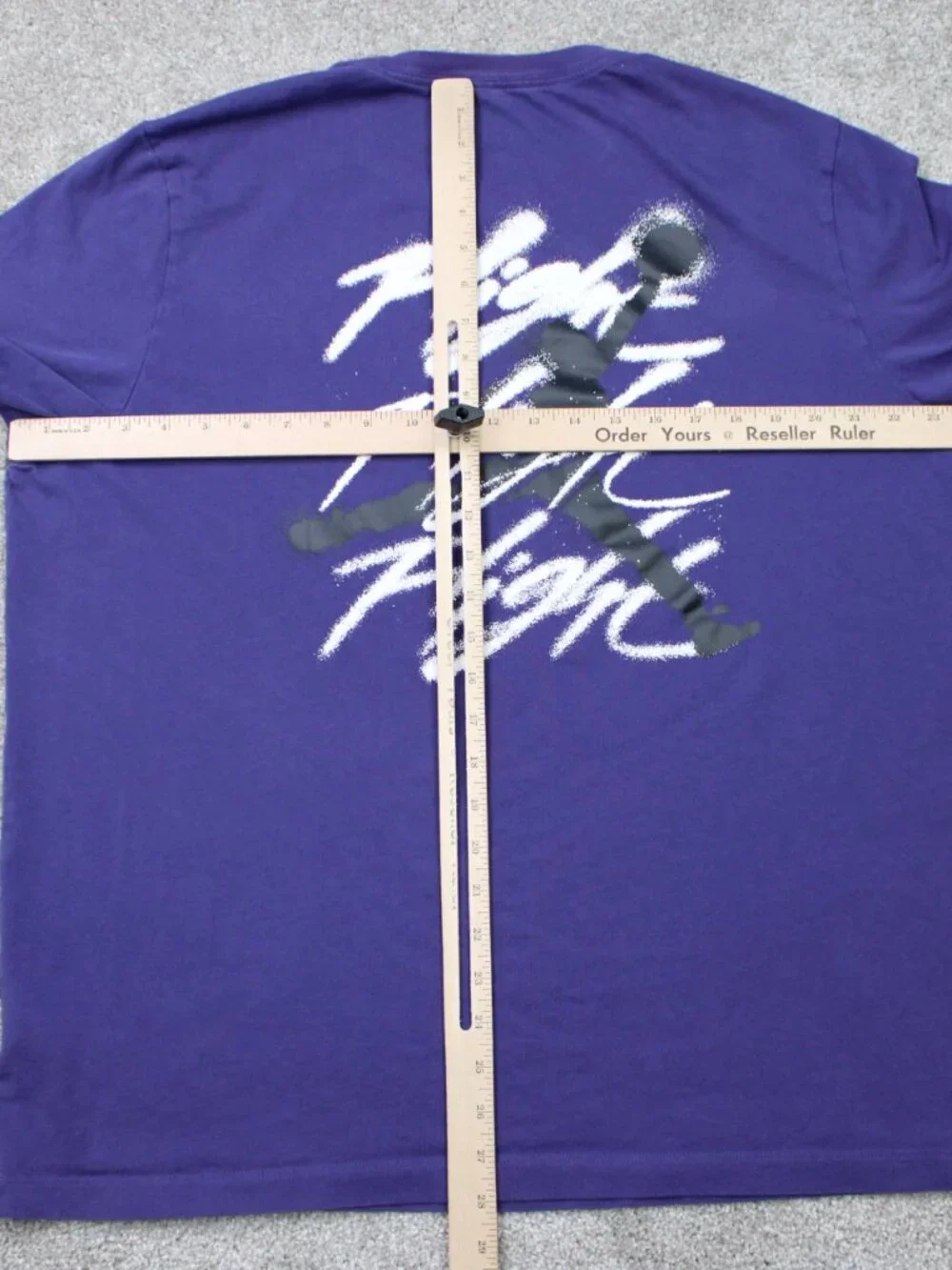Jordan Flight Shirt Men 2XL XXL Purple Double Sided Cotton Short Sleeve Pullover